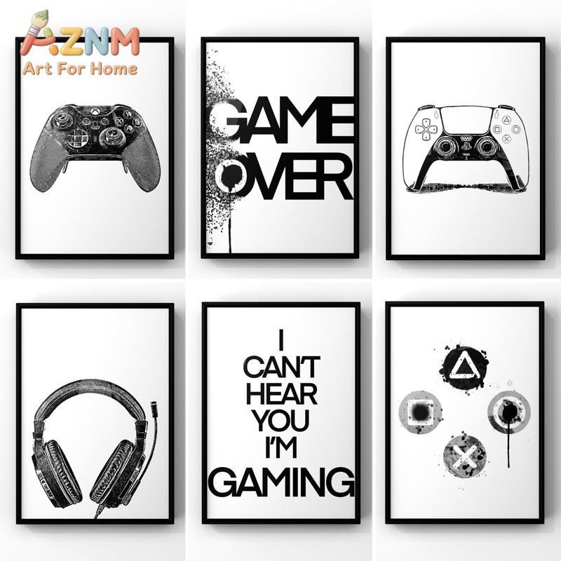 AZNM Black White Gaming Canvas - đánh giá và giá Gaming Accessories For Room
