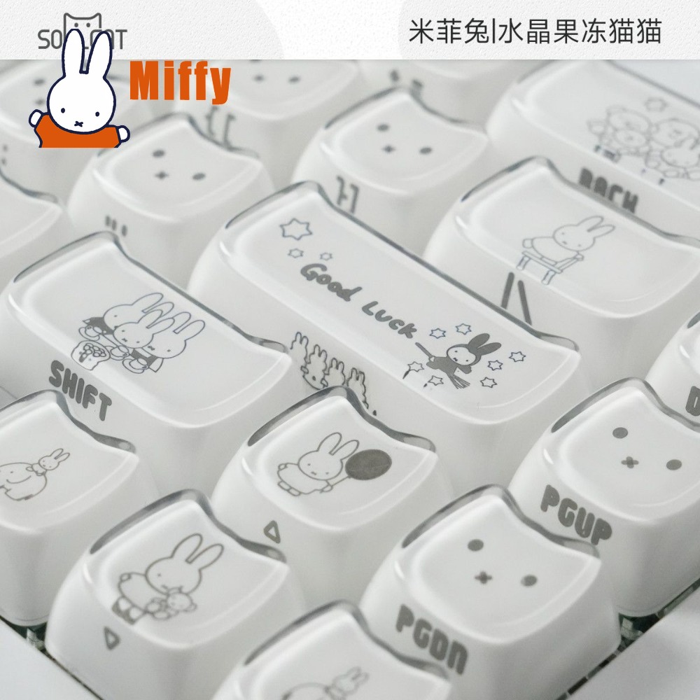 Kawaii Miffy Keycaps Cute Rabb - đánh giá và giá Gaming Accessories Aesthetic